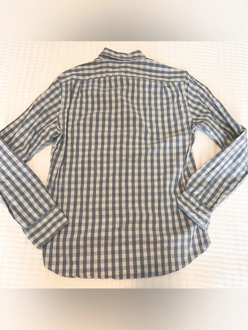 J Crew Shirt Mens M Blue White Plaid Check Flex Button Down Slim Fit